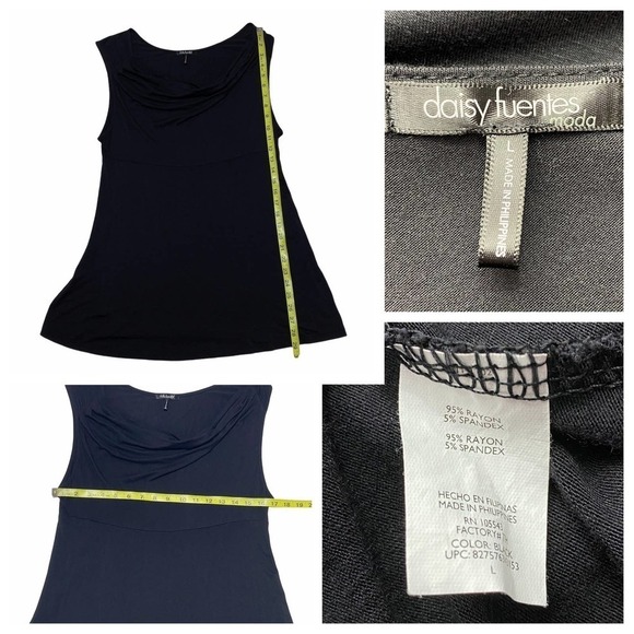 DAISY Fuentes Moda Cowl Neck Sleeveless Tunic Top - Picture 11 of 11
